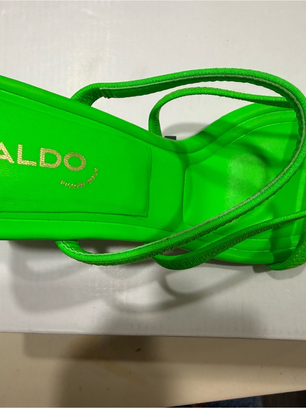 ALDO Neon Lime Strappy Block Heel Sandals - Picture 5 of 9